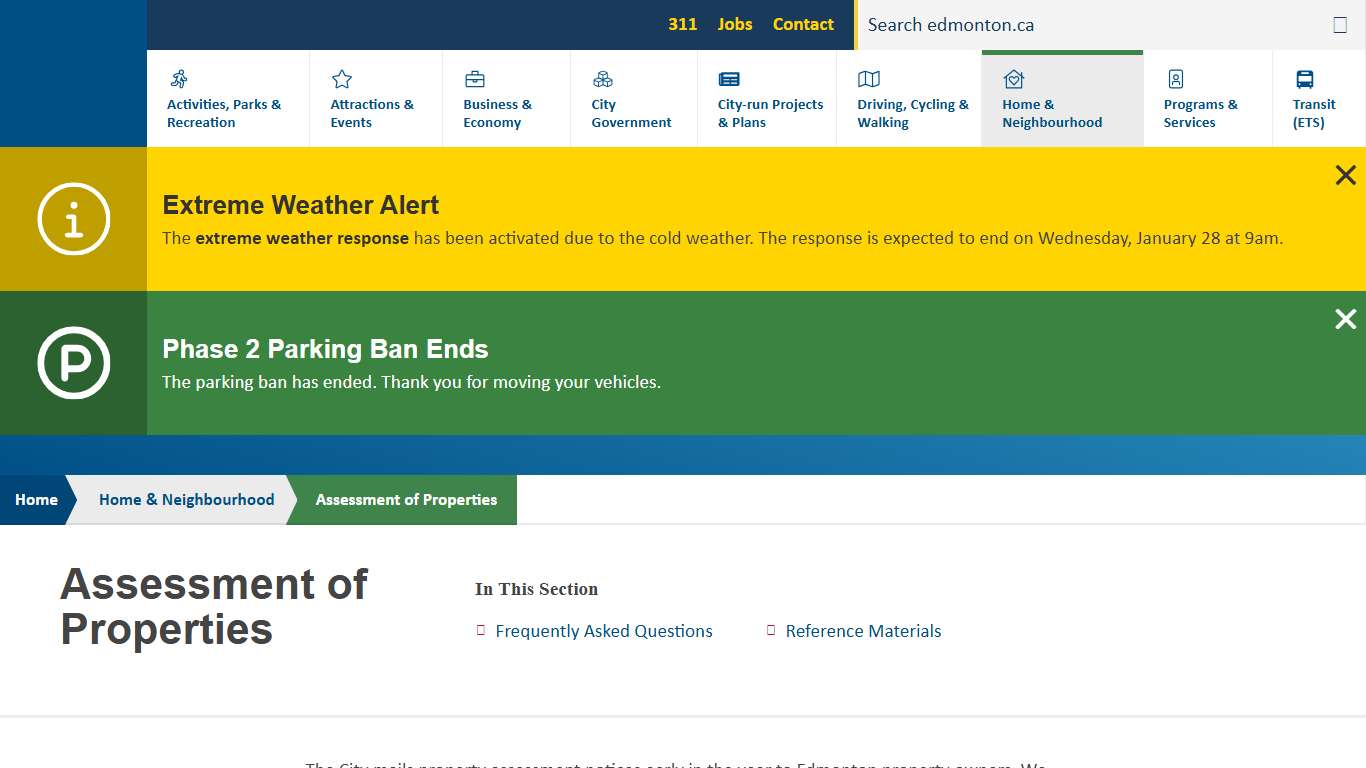 Assessment of Properties City of Edmonton